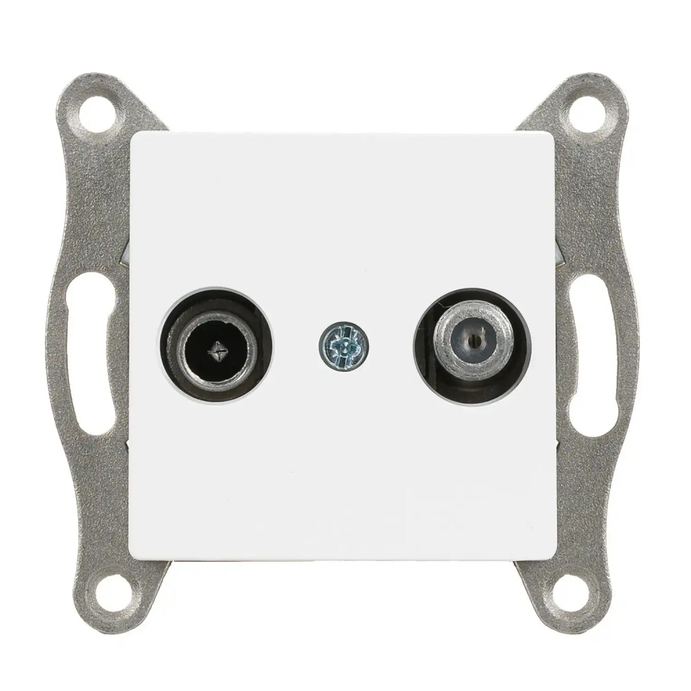 Eqona / Radius / Neoline Uydu Prizi Sonlu (TV-Sat), Beyaz (Mekanizma + Tuş/Kapak) - Günsan Elektrik