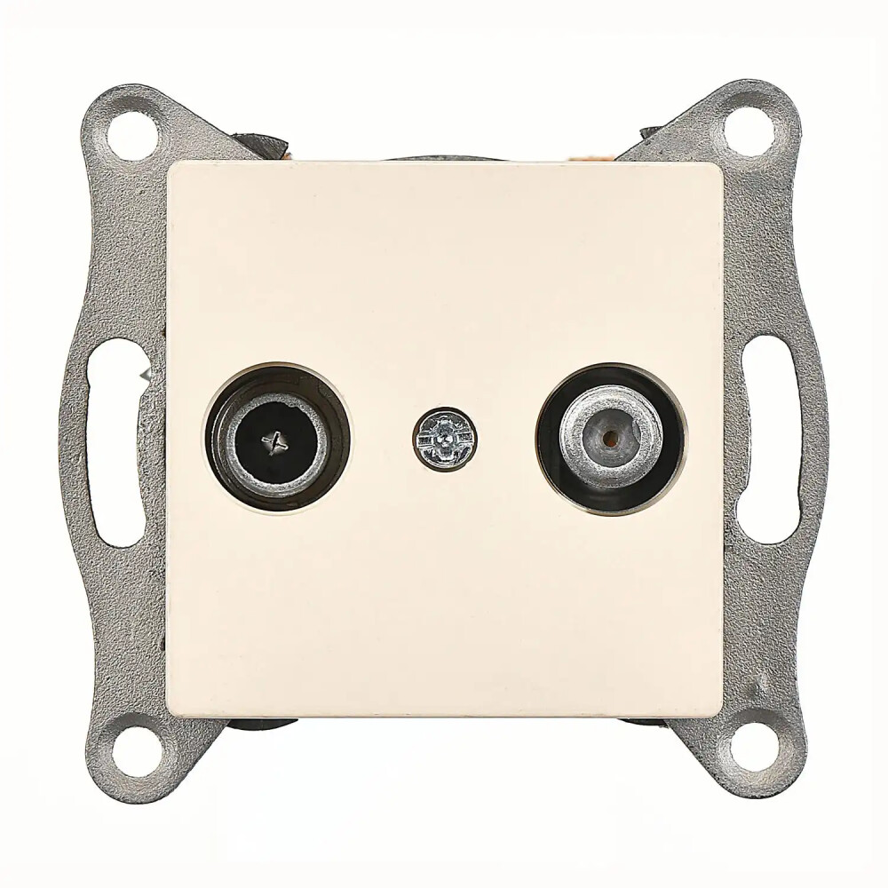 Eqona / Radius / Neoline Uydu Prizi Sonlu (TV-Sat), Krem (Mekanizma + Tuş/Kapak) - Günsan Elektrik