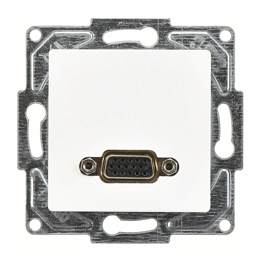 Eqona / Radius / Neoline VGA Prizi, Beyaz (Mekanizma + Tuş/Kapak) - Günsan Elektrik