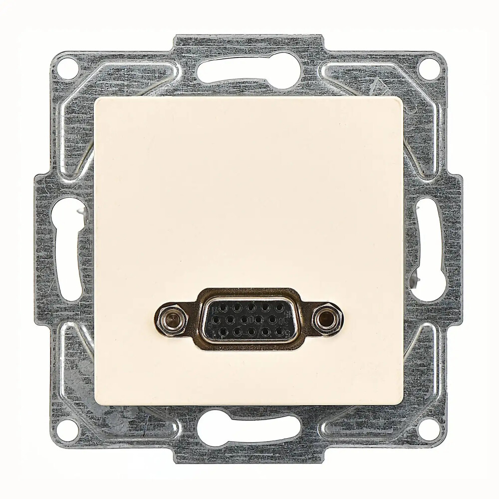 Eqona / Radius / Neoline VGA Prizi, Krem (Mekanizma + Tuş/Kapak) - Günsan Elektrik