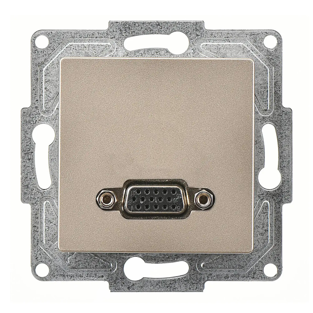 Eqona / Radius / Neoline VGA Prizi, Metalik Bej (Mekanizma + Tuş/Kapak) - Günsan Elektrik