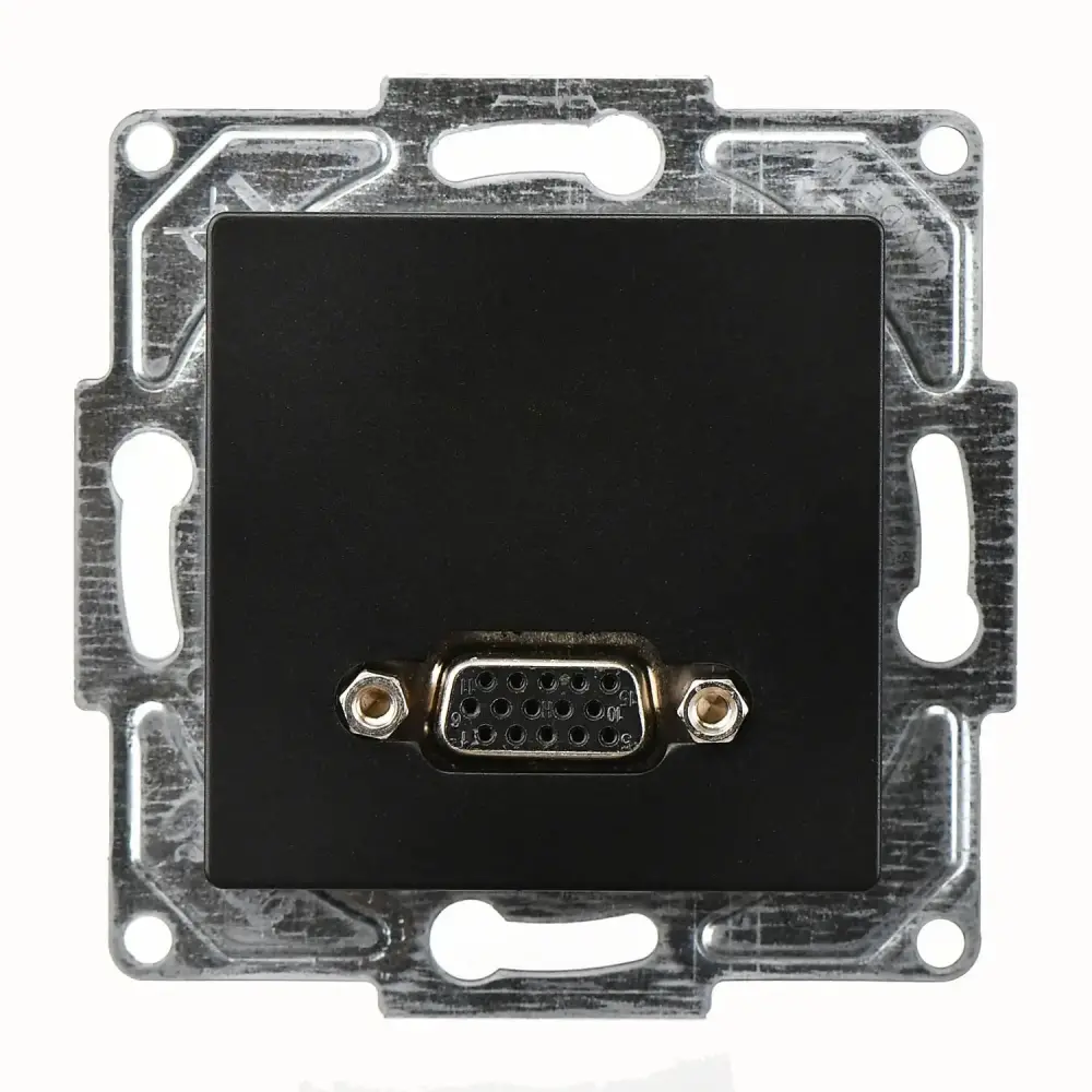 Eqona / Radius / Neoline VGA Prizi, Metalik Siyah (Mekanizma + Tuş/Kapak) 