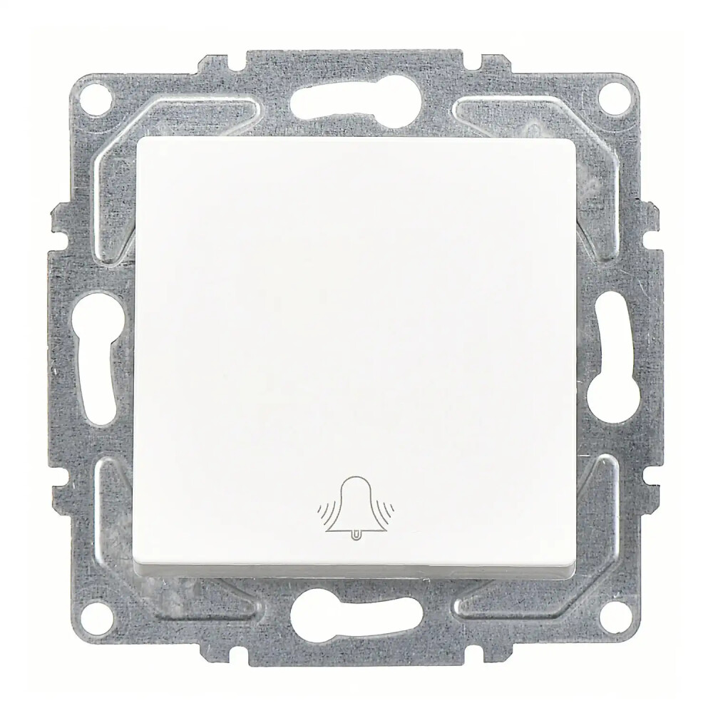 Push Button with Bell Symbol, White - Günsan Elektrik