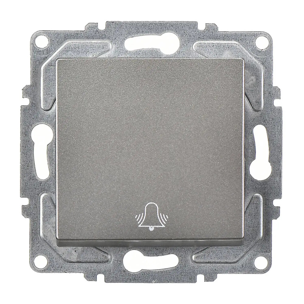 Push Button with Bell Symbol, Smoked Gray - Günsan Elektrik