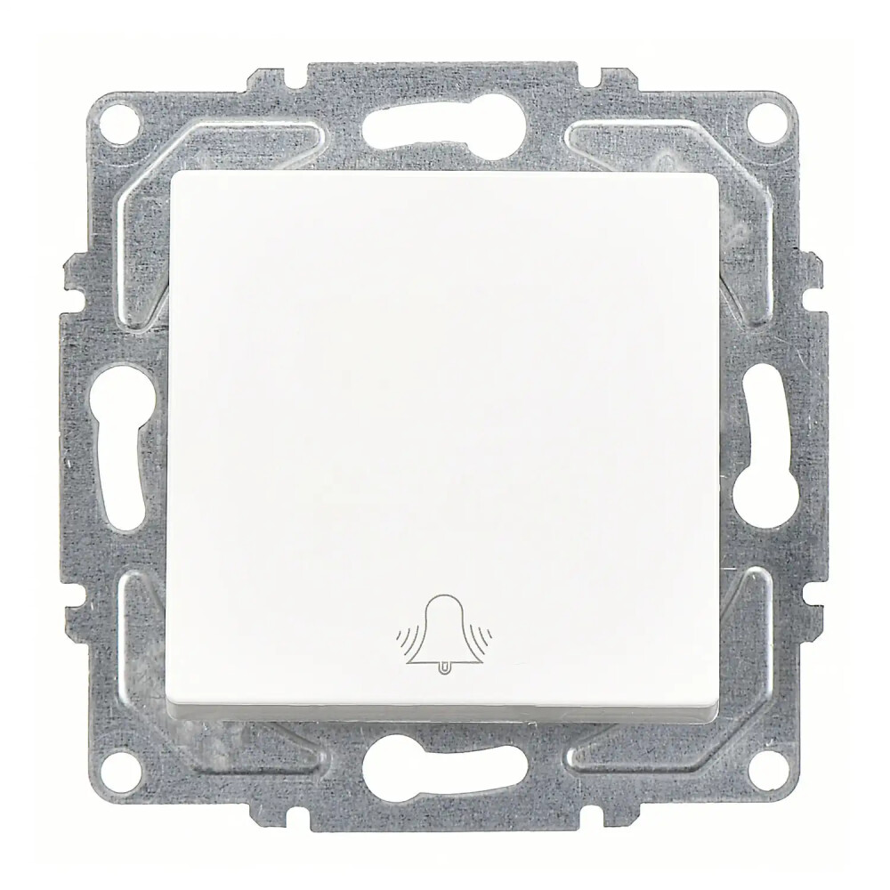 Push Button with Bell Symbol, White, (w/o Screw) - Günsan Elektrik