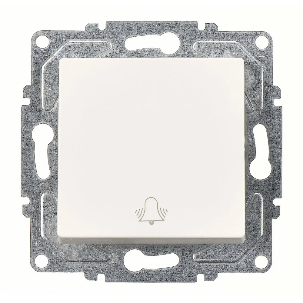 Push Button with Bell Symbol, Ivory White, (w/o Screw) - Günsan Elektrik