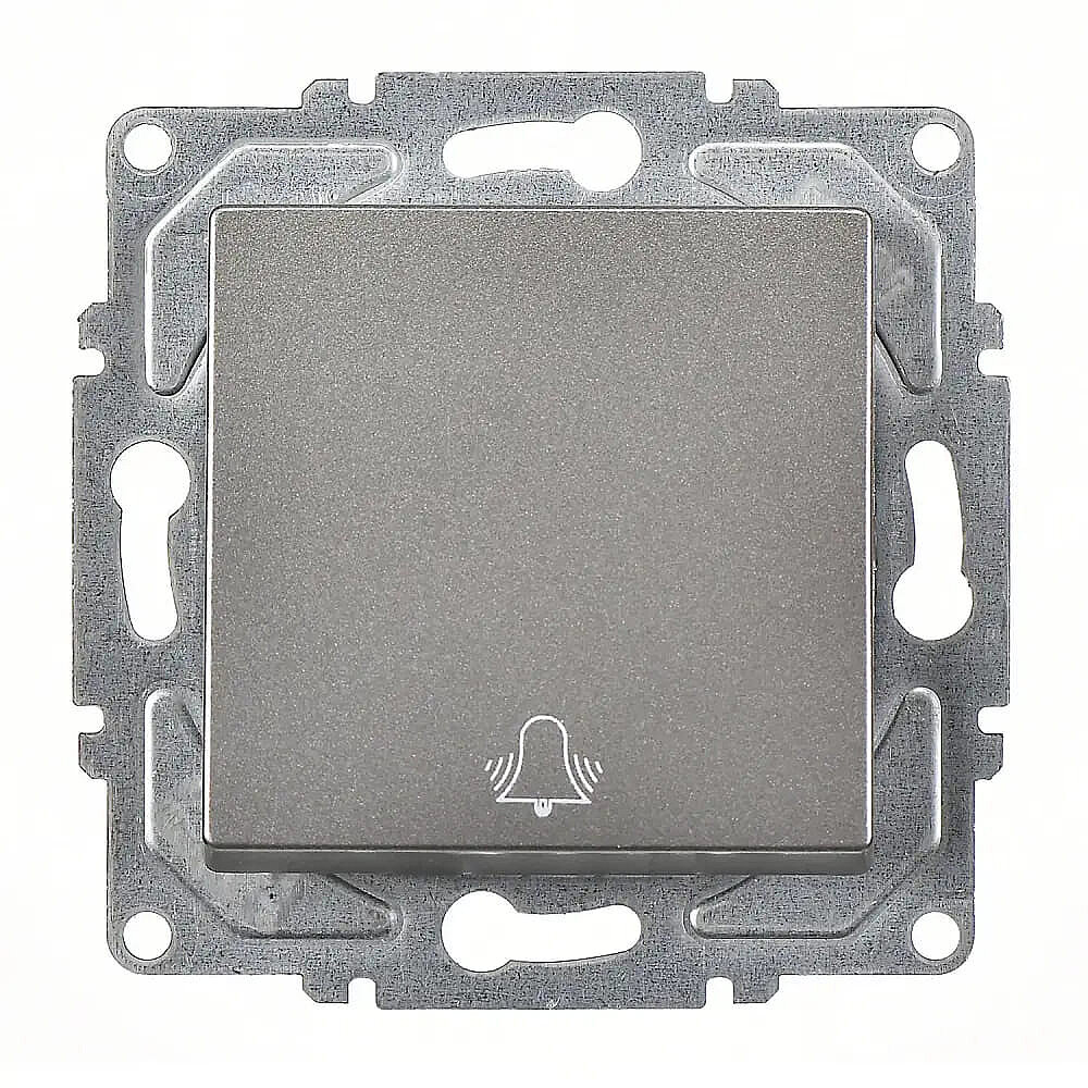 Push Button with Bell Symbol, Smoked Gray, (w/o Screw) - Günsan
