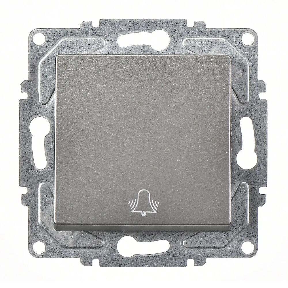 Push Button with Bell Symbol, Smoked Gray, (w/o Screw) - Günsan Elektrik