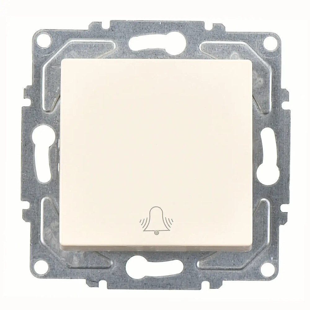 Push Button with Bell Symbol, Cream, (w/o Screw) - Günsan Elektrik