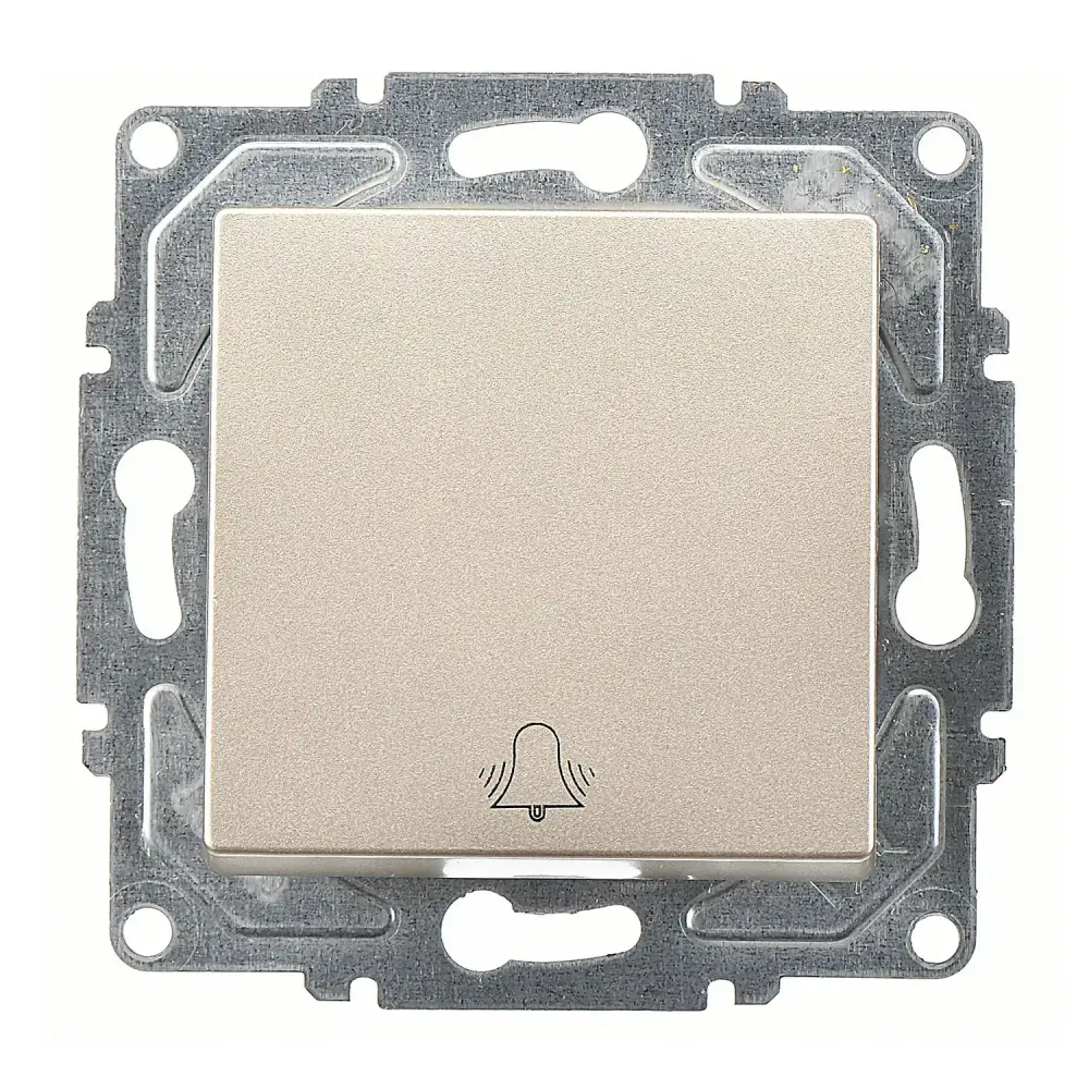 Eqona / Radius / Neoline Zil Butonu (klipsli), Metalik Bej (Mekanizma + Tuş/Kapak) 