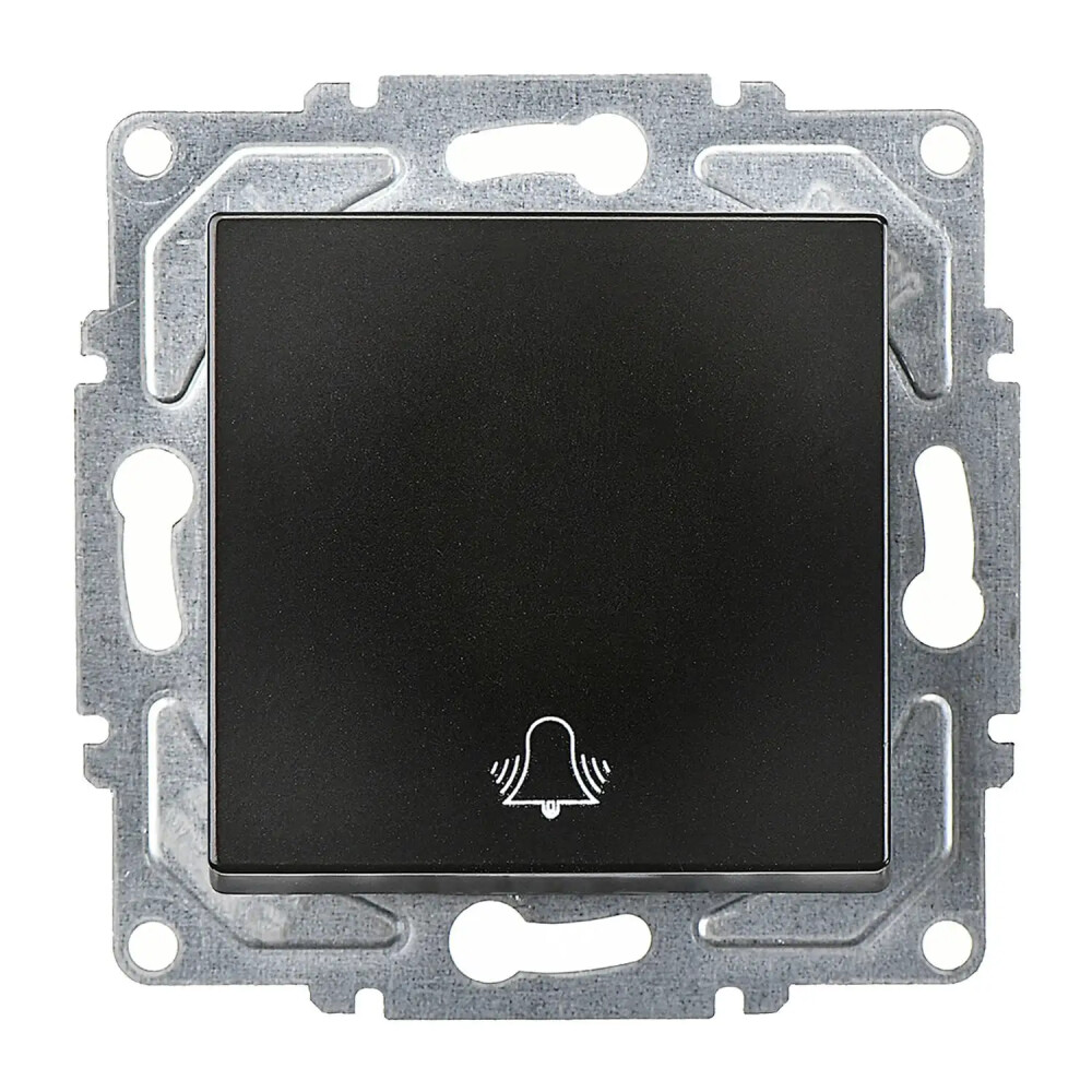 Push Button with Bell Symbol, M.Black - Günsan Elektrik