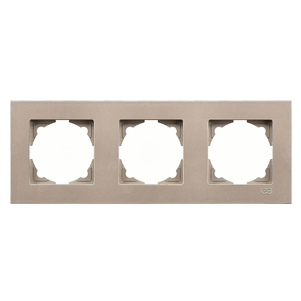 Eqona Üçlü Çerçeve, Metalik Bej - Günsan Elektrik