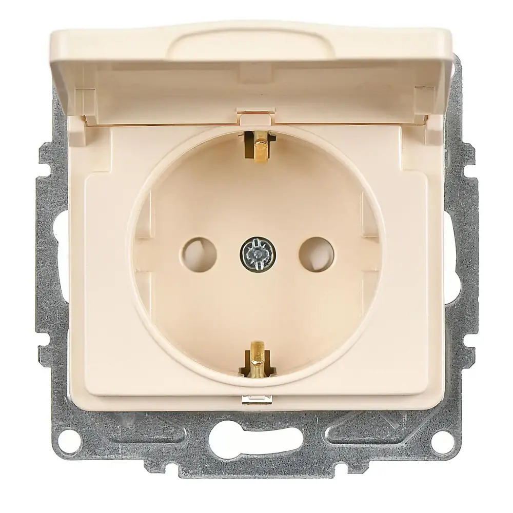 Fantasy Çocuk Korumalı Kapaklı Topraklı Priz (klipsli), Krem (Mekanizma + Tuş/Kapak) - 1