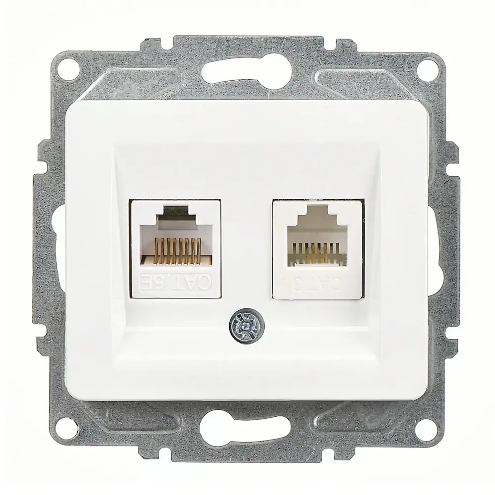 Fantasy Data + Nümeris Telefon Prizi (RJ45 Cat5E + Cat3), Beyaz (Mekanizma + Tuş/Kapak) - 1
