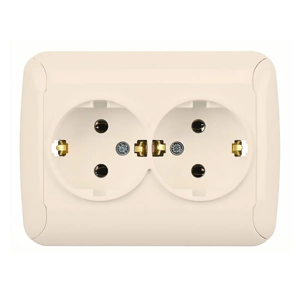Fantasy İkili Topraklı Priz, Krem - Günsan Elektrik