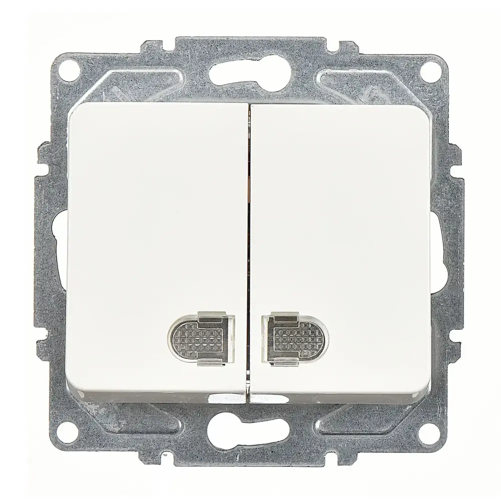 Fantasy Işıklı Komütatör (klipsli), Beyaz (Mekanizma + Tuş/Kapak) - 1