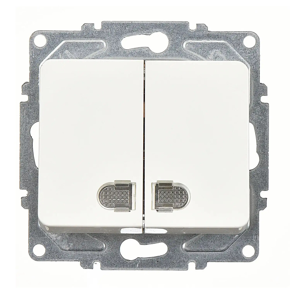 Fantasy Işıklı Komütatör (klipsli), Beyaz (Mekanizma + Tuş/Kapak) - Günsan Elektrik