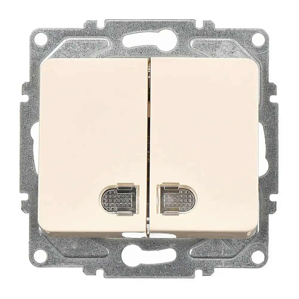 Fantasy Işıklı Komütatör (klipsli), Krem (Mekanizma + Tuş/Kapak) 