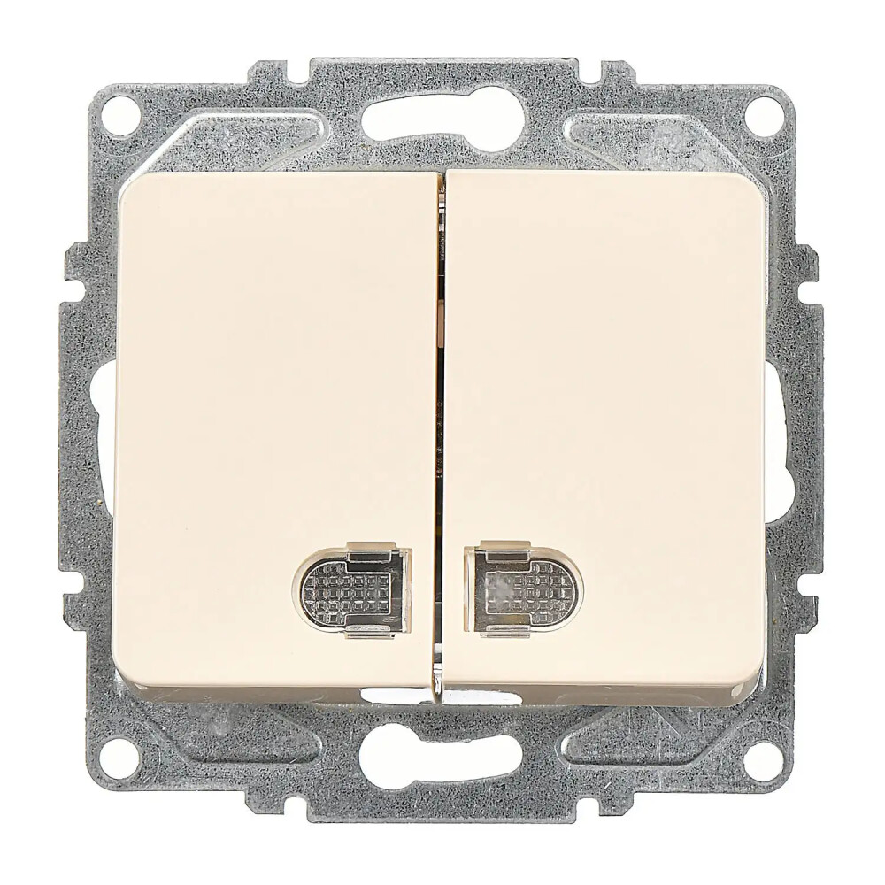 Fantasy Işıklı Komütatör, Krem (Mekanizma + Tuş/Kapak) - Günsan Elektrik