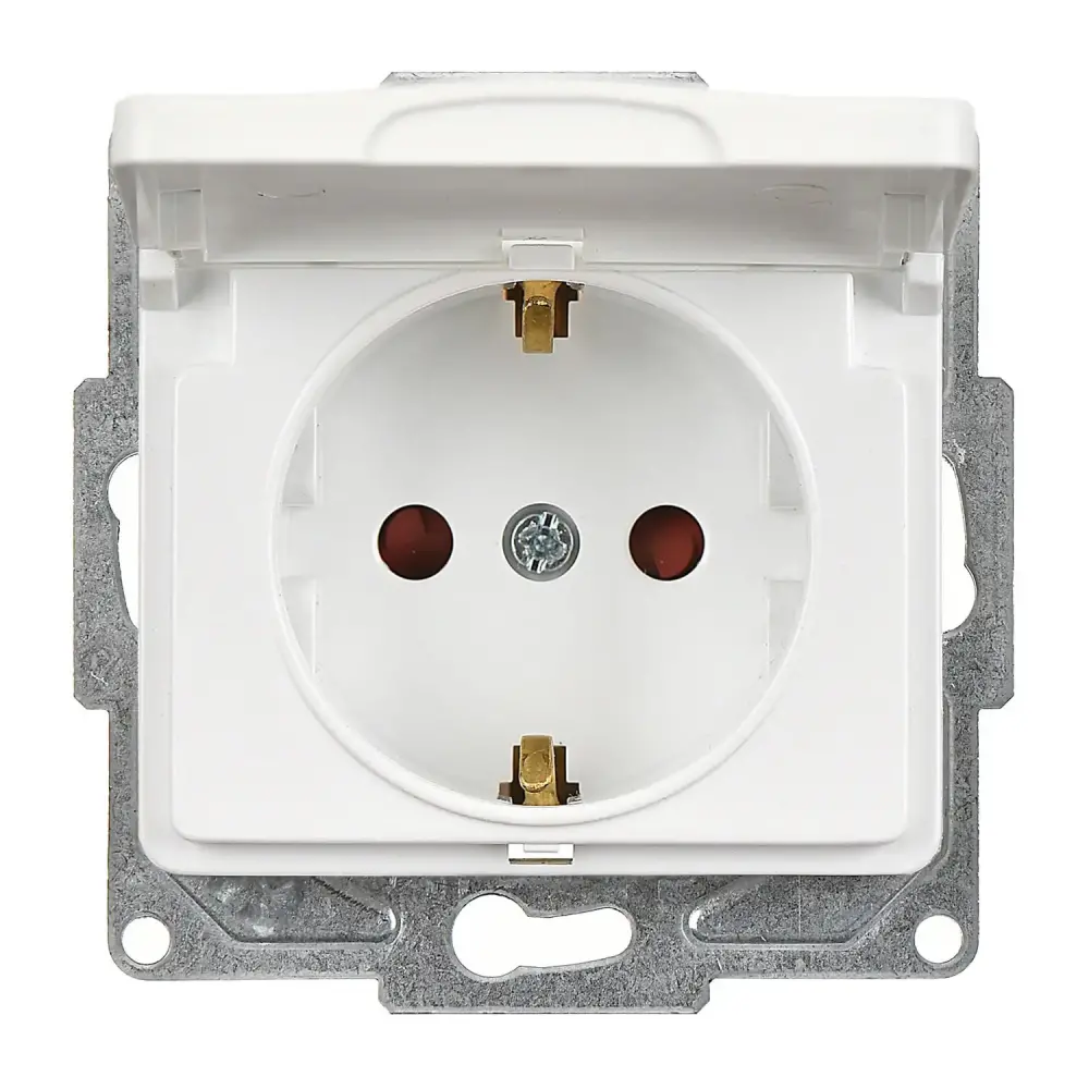 Fantasy Kapaklı Topraklı Priz, Beyaz (Mekanizma + Tuş/Kapak) - 1
