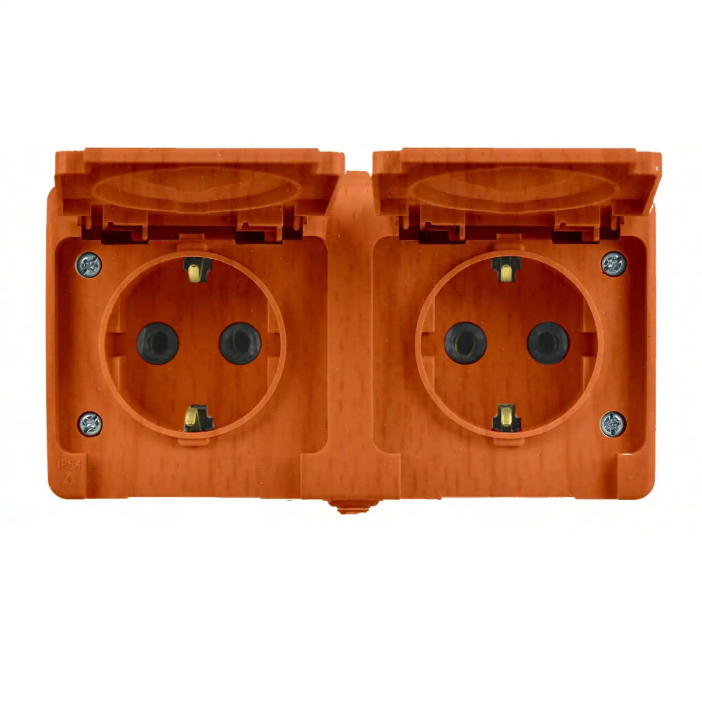 Fantasy Misya İkili Kapaklı Topraklı Priz, Meşe - Günsan Elektrik