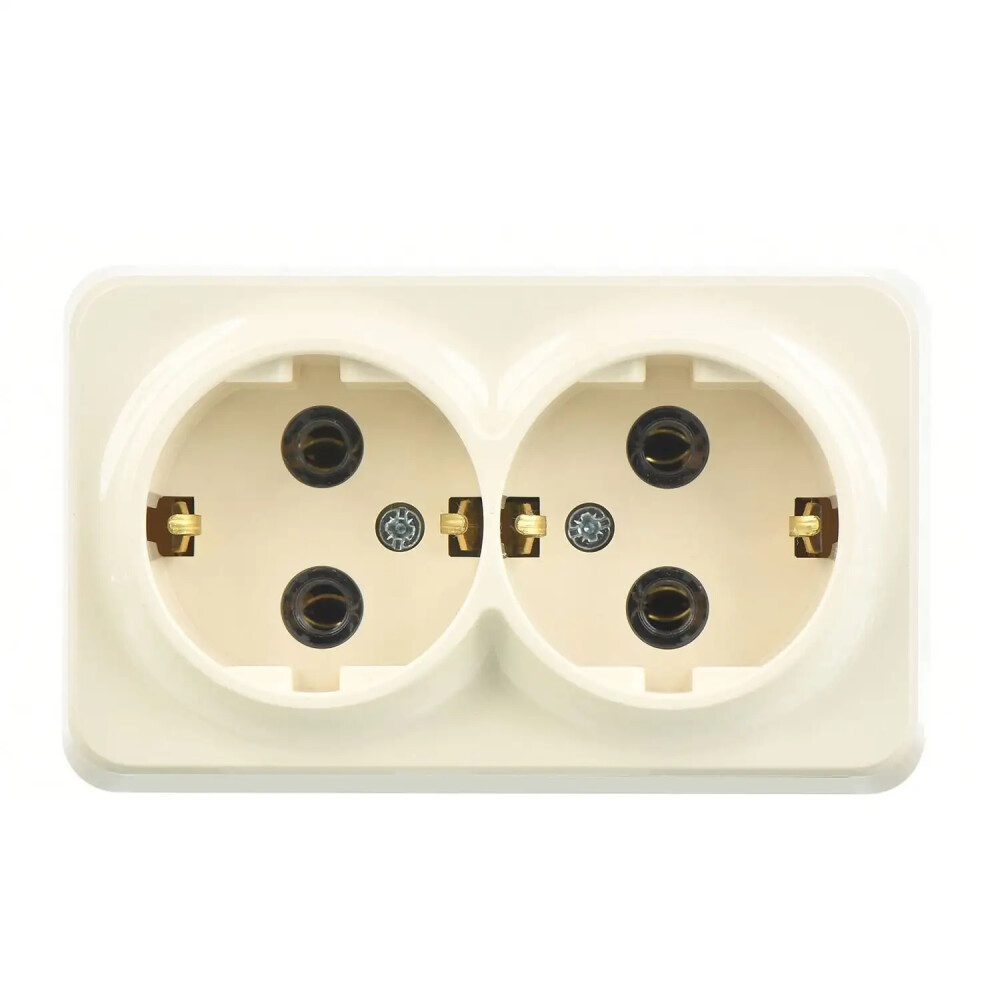 Fantasy Misya İkili Topraklı Priz, Krem - Günsan Elektrik