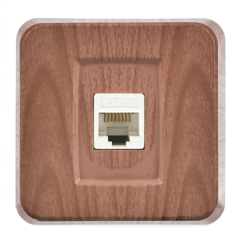 Data Socket RJ45, Cat5, Walnut - Günsan Elektrik