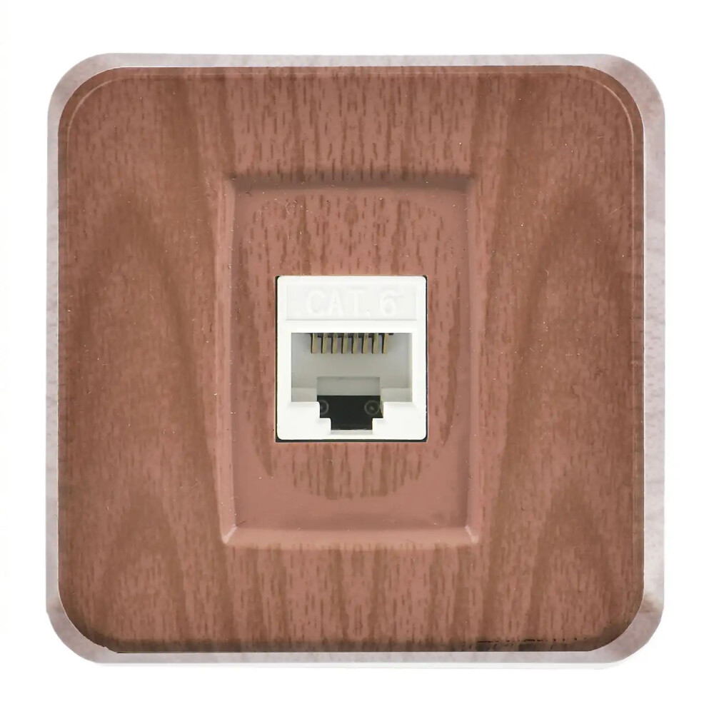 Data Socket RJ45, Cat6, Walnut - Günsan Elektrik