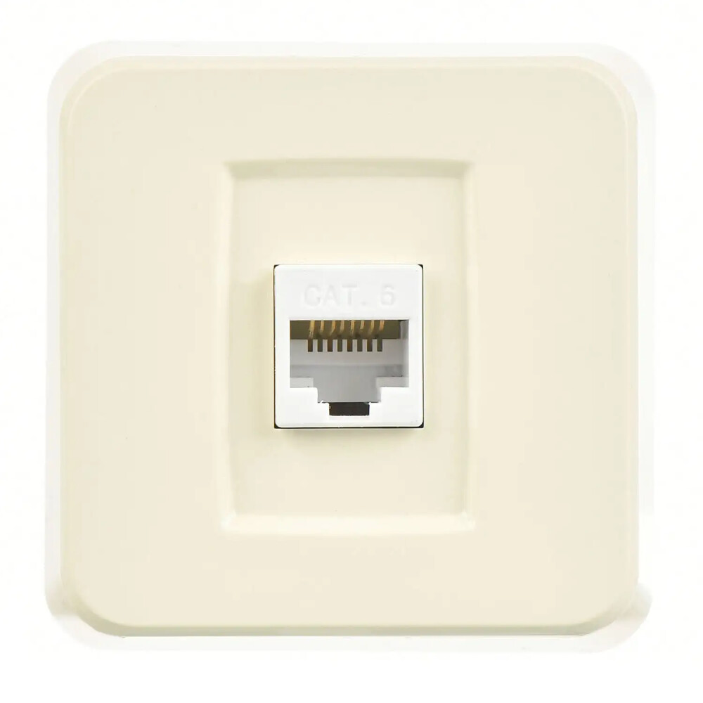 Fantasy Misya Tekli Data Prizi (RJ45 Cat6), Krem - Günsan Elektrik