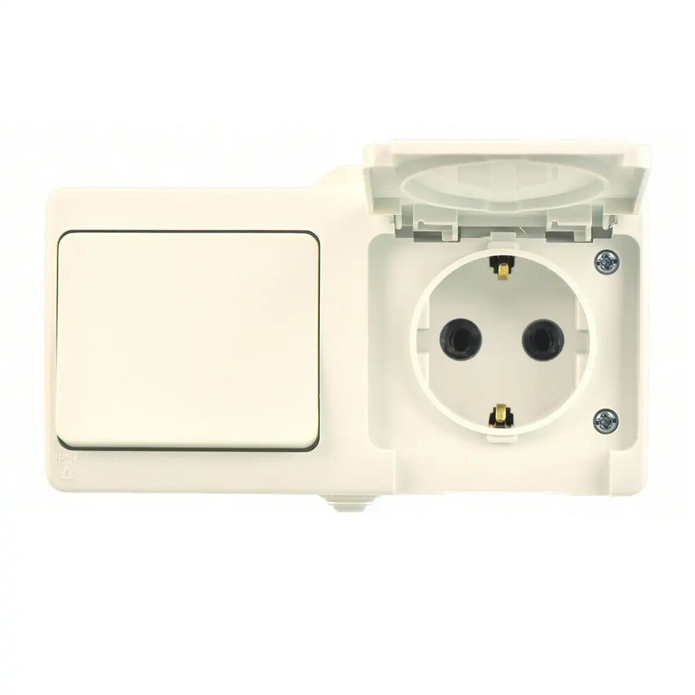 Fantasy Nemliyer İkili Grup (Anahtar + Kap. Top. Priz), Krem - Günsan Elektrik