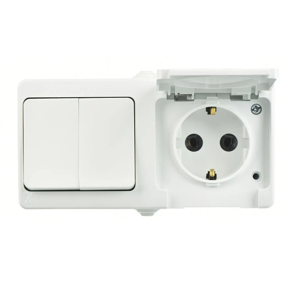 Fantasy Nemliyer İkili Grup (Komütatör + Kap. Top. Priz), Beyaz - Günsan Elektrik