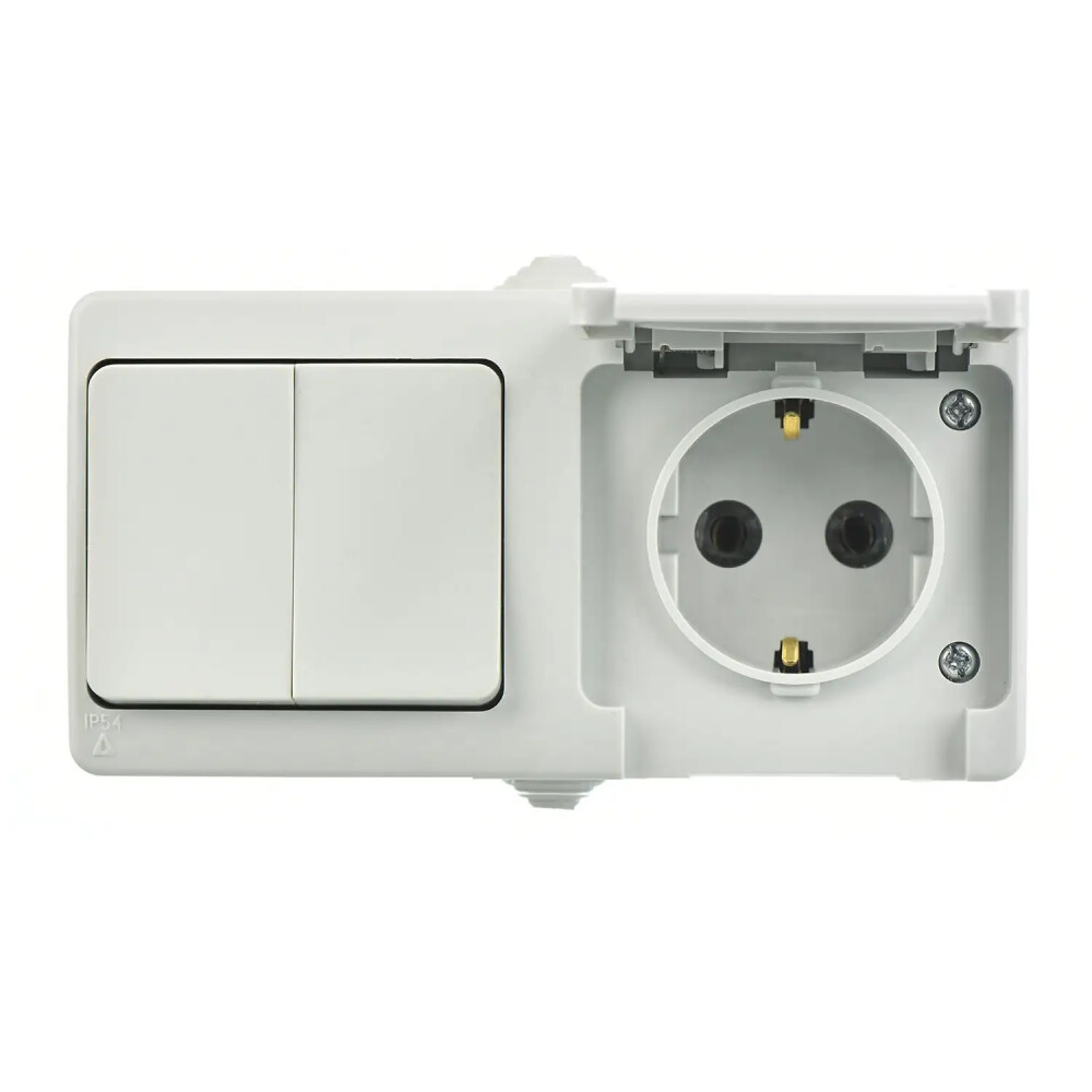 Fantasy Nemliyer İkili Grup (Komütatör + Kap. Top. Priz), Gri - Günsan Elektrik