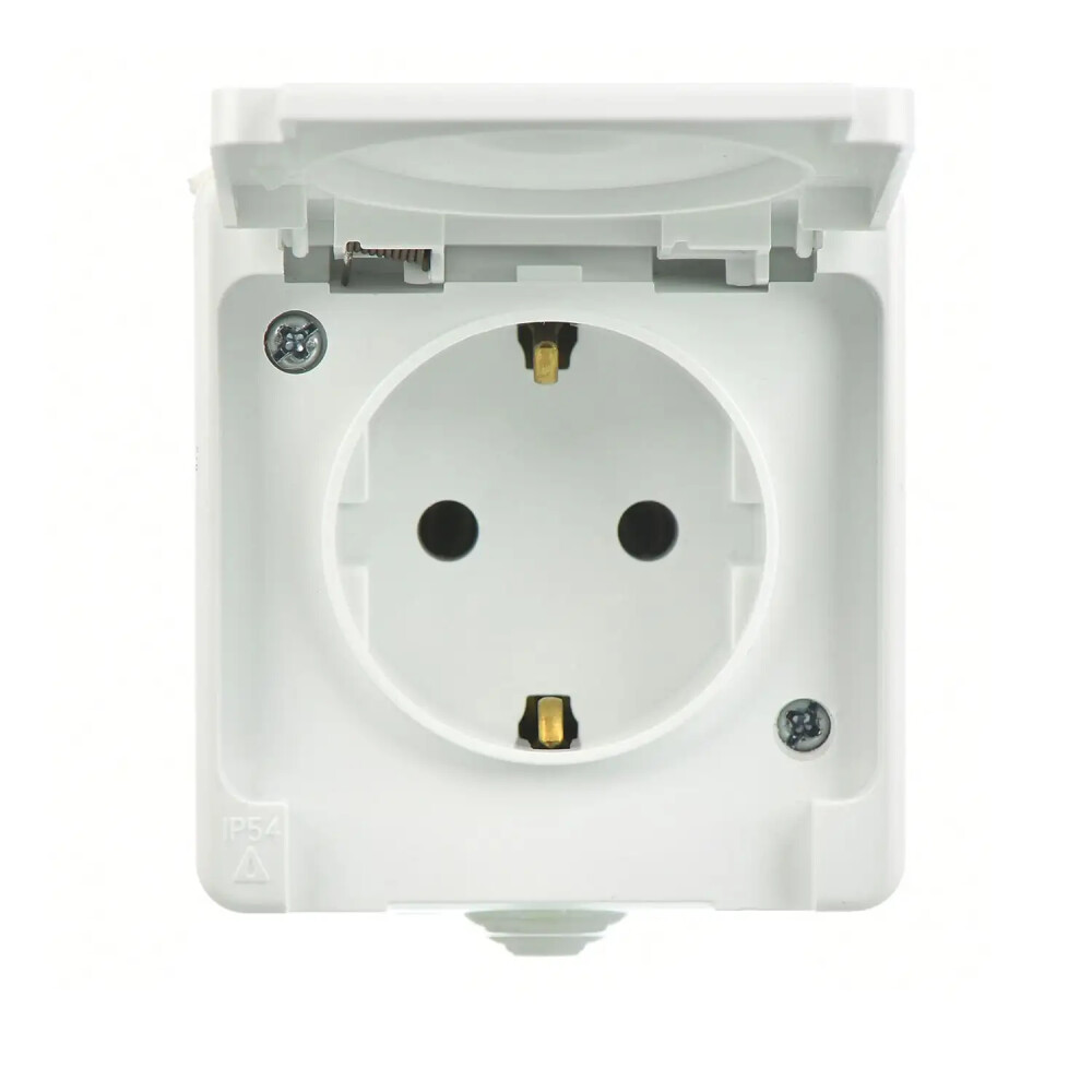 Fantasy Nemliyer Kapaklı Topraklı Priz, Beyaz - Günsan Elektrik