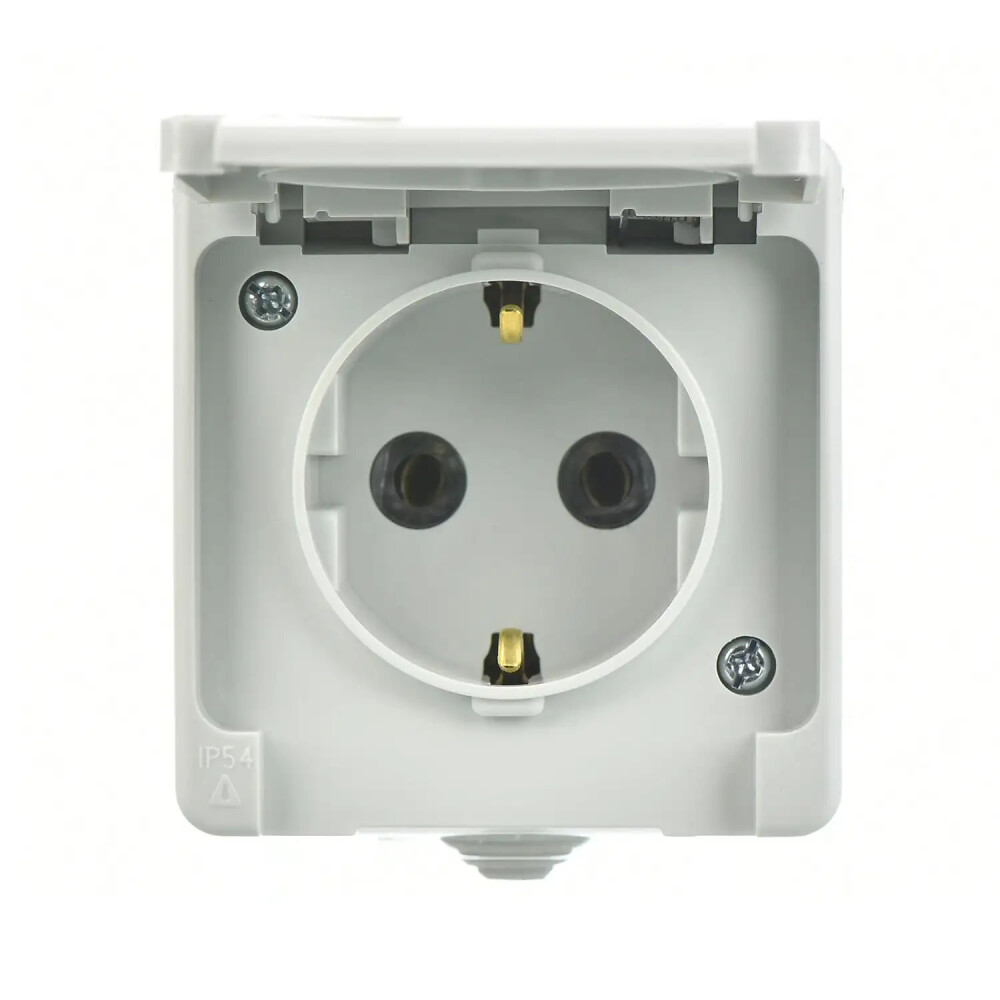 Fantasy Nemliyer Kapaklı Topraklı Priz, Gri - Günsan