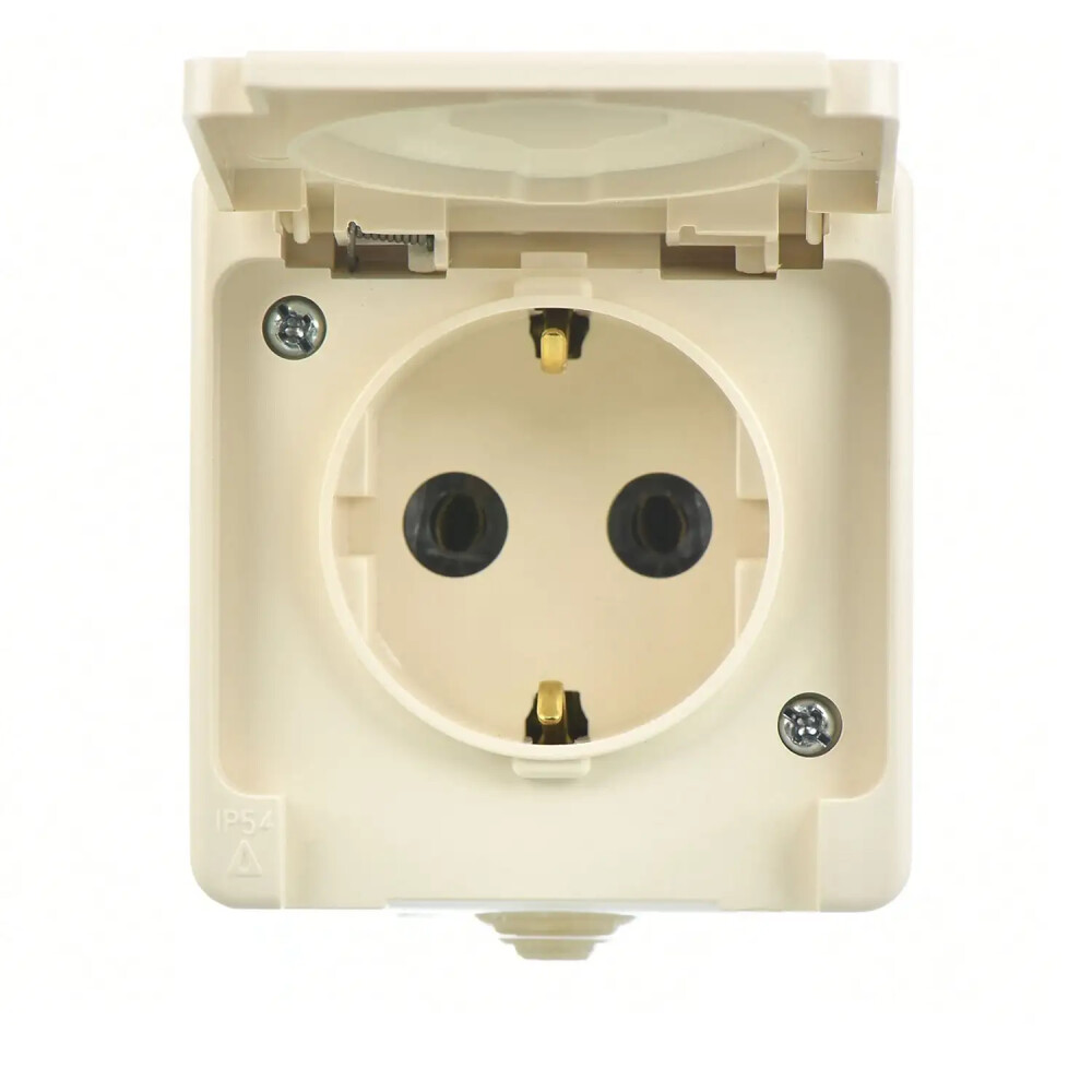 Fantasy Nemliyer Kapaklı Topraklı Priz, Krem - Günsan