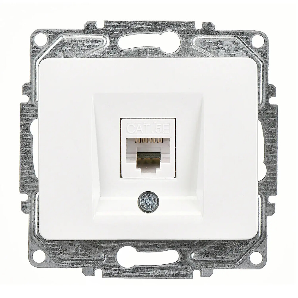 Fantasy Tekli Data Prizi (RJ45 Cat5E), Beyaz (Mekanizma + Tuş/Kapak) - Günsan Elektrik