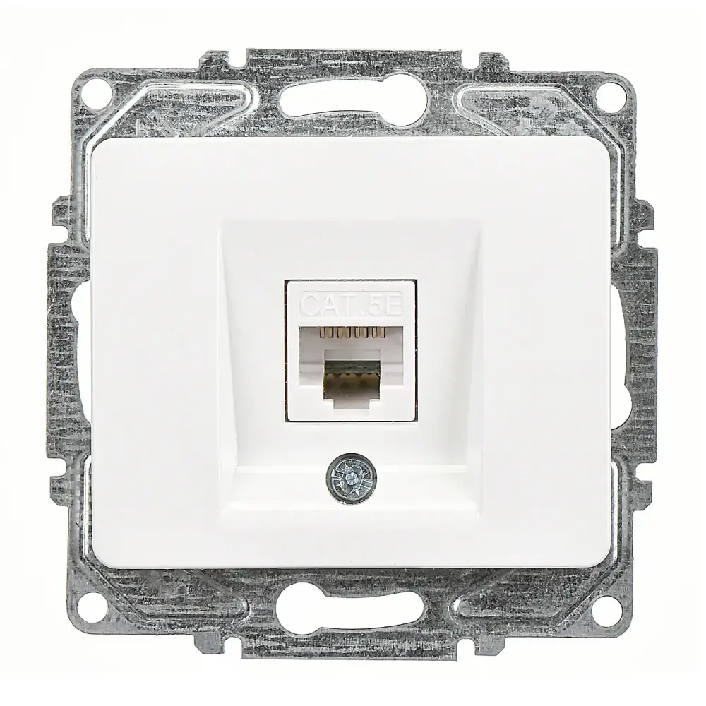 Fantasy Tekli Data Prizi (RJ45 Cat5E), Beyaz (Mekanizma + Tuş/Kapak) 