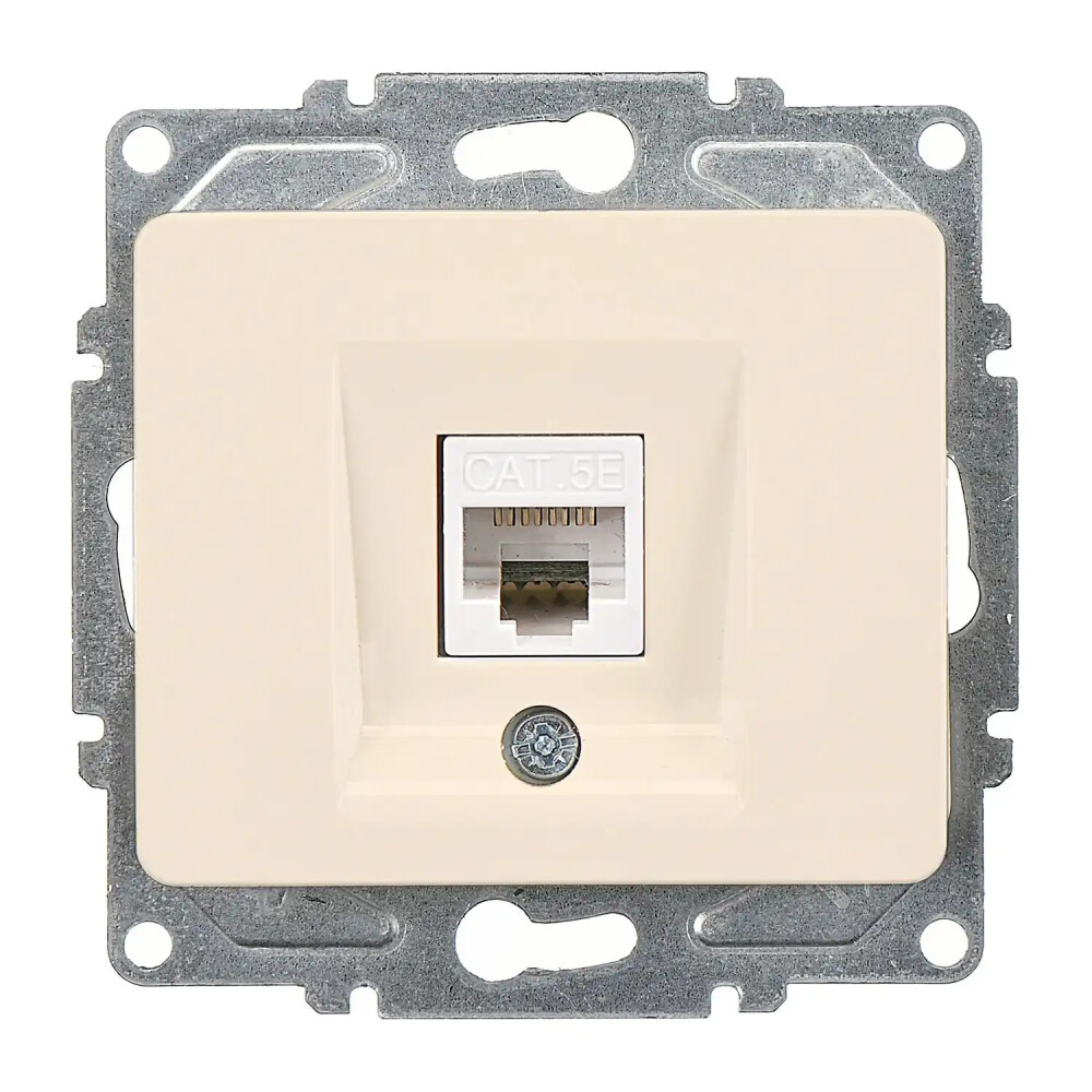 Fantasy Tekli Data Prizi (RJ45 Cat5E), Krem (Mekanizma + Tuş/Kapak) - Günsan Elektrik