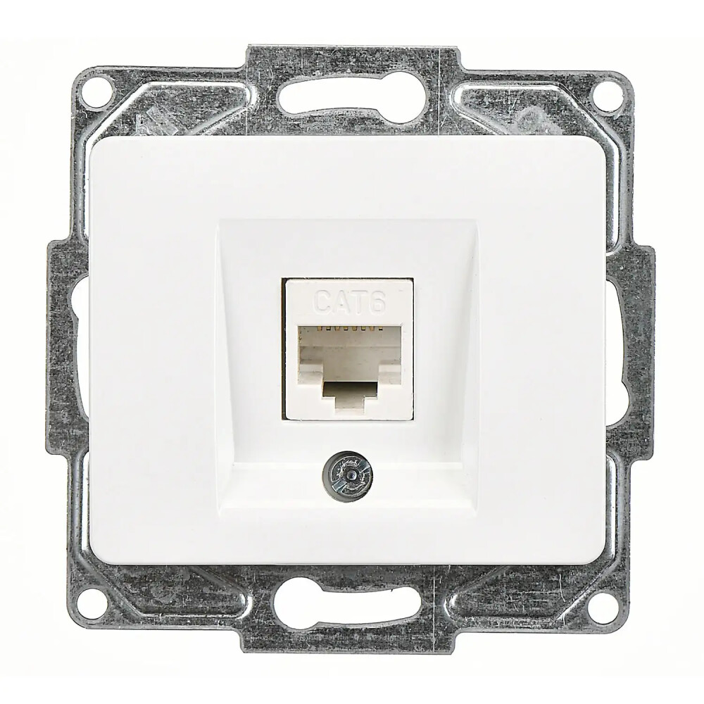 Fantasy Tekli Data Prizi (RJ45 Cat6), Beyaz (Mekanizma + Tuş/Kapak) - Günsan Elektrik