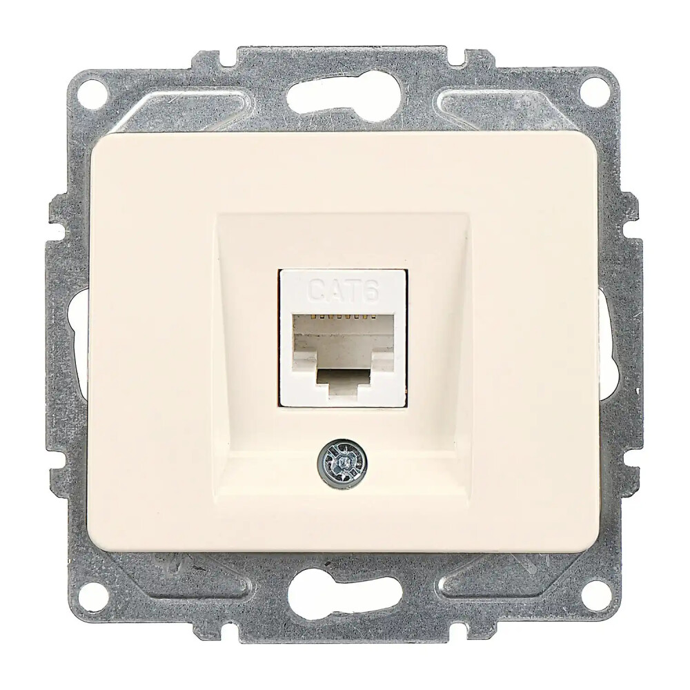 Fantasy Tekli Data Prizi (RJ45 Cat6), Krem (Mekanizma + Tuş/Kapak) - Günsan Elektrik