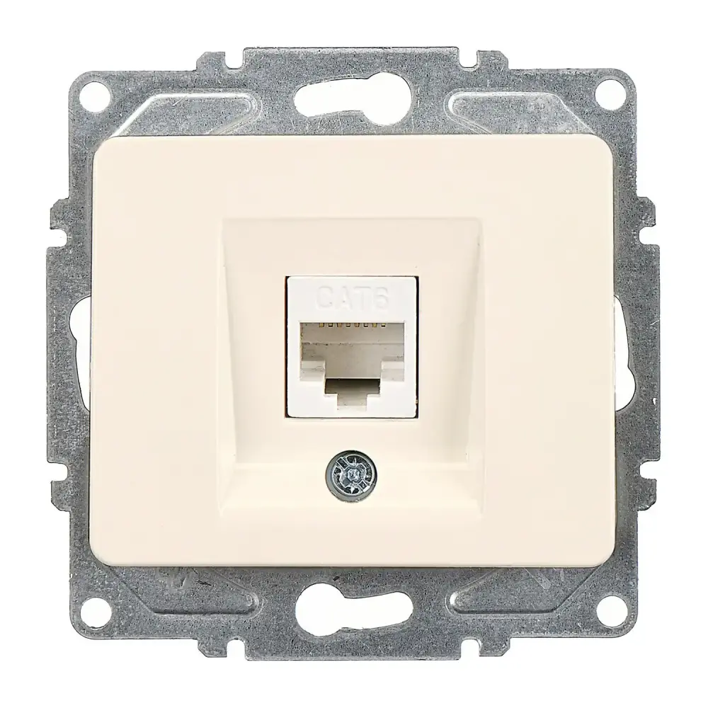 Fantasy Tekli Data Prizi (RJ45 Cat6), Krem (Mekanizma + Tuş/Kapak) 