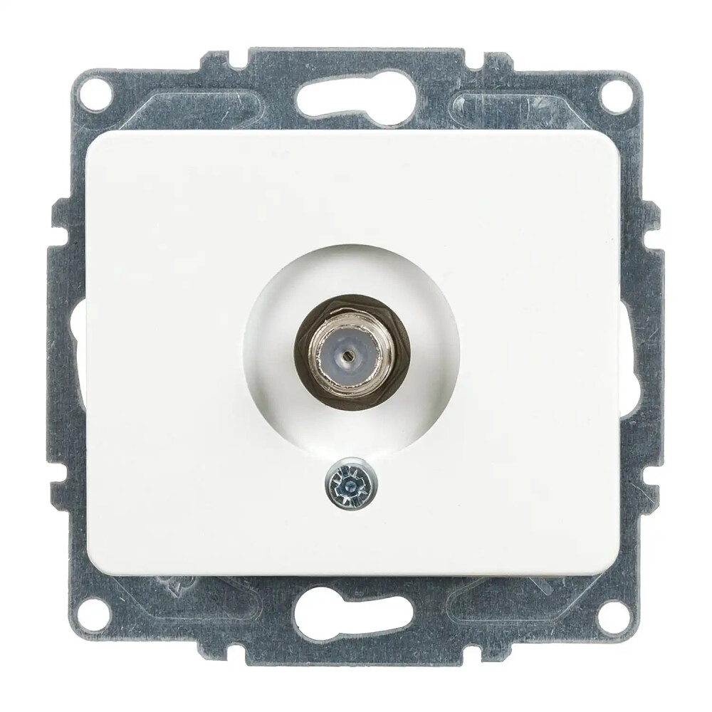 SAT socket, Single, White - Günsan Elektrik