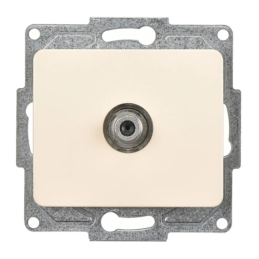 SAT Socket, Single with F connector, Ending-Intermediate, Cream - Günsan Elektrik