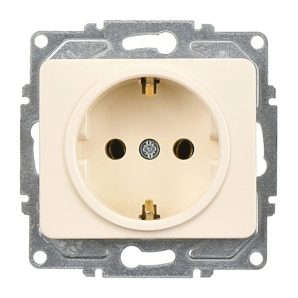 Fantasy Topraklı Priz (klipsli), Krem (Mekanizma + Tuş/Kapak) - Günsan Elektrik