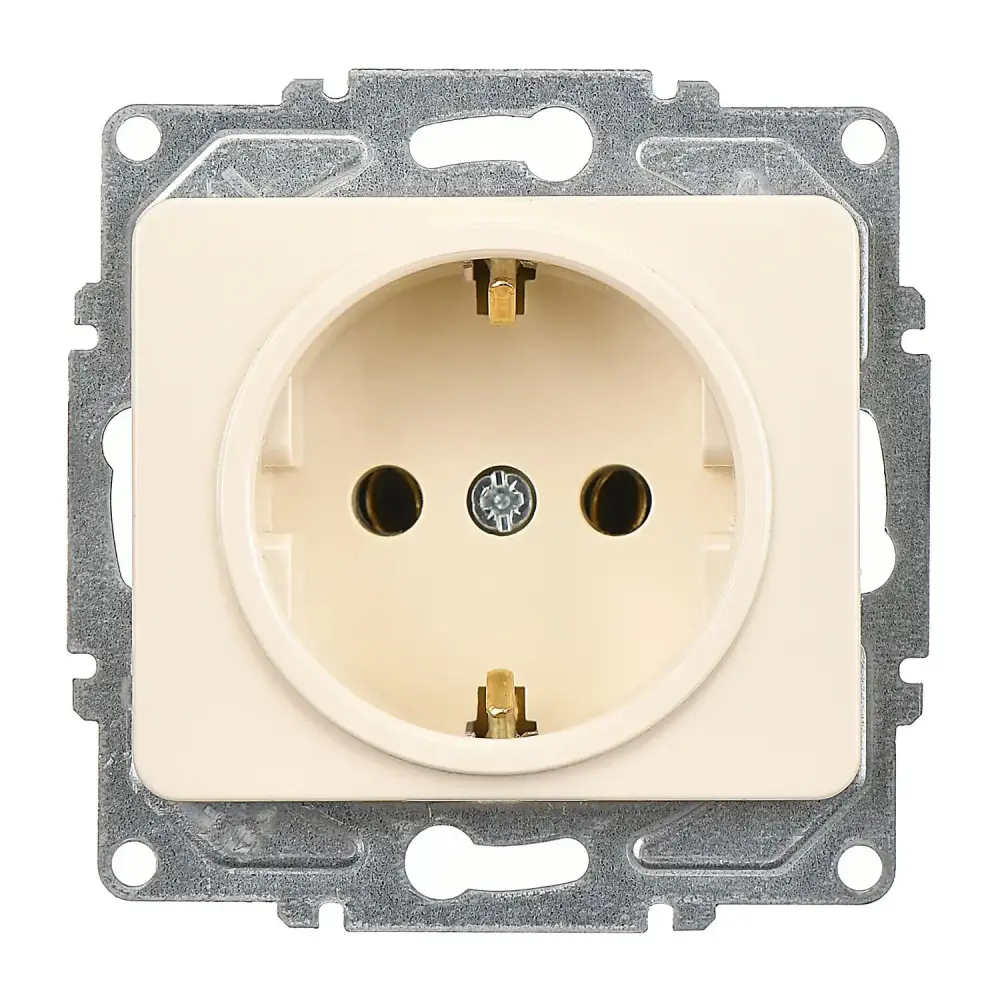 Fantasy Topraklı Priz (klipsli), Krem (Mekanizma + Tuş/Kapak) - 1