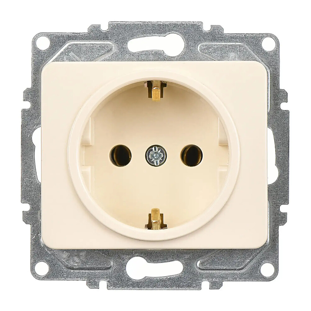 Fantasy Topraklı Priz, Krem (Mekanizma + Tuş/Kapak) - Günsan Elektrik