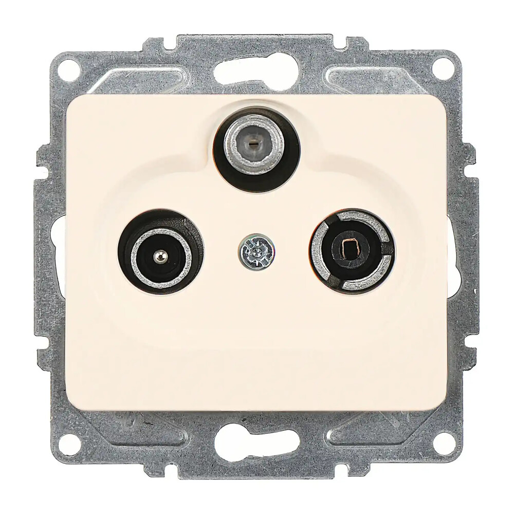 TV-R-SAT Socket, Ending, Cream - Günsan Elektrik