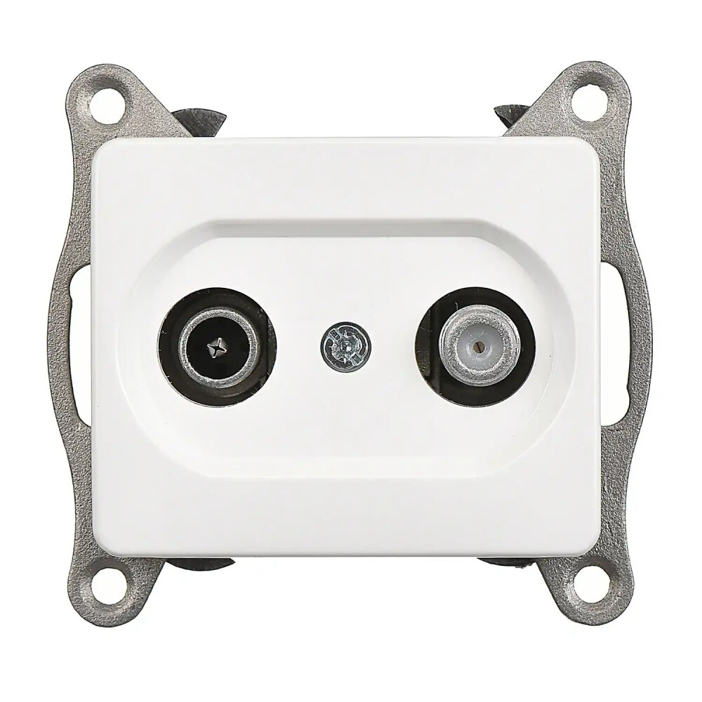 TV-SAT Socket, Ending, White - Günsan Elektrik