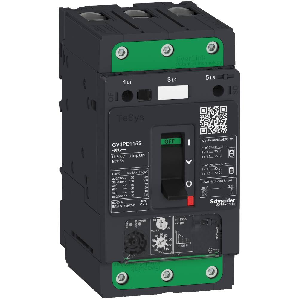 GV4PE115B - Motor Koruma Şalteri, TeSys GV4, 3P, 115A ... - 1