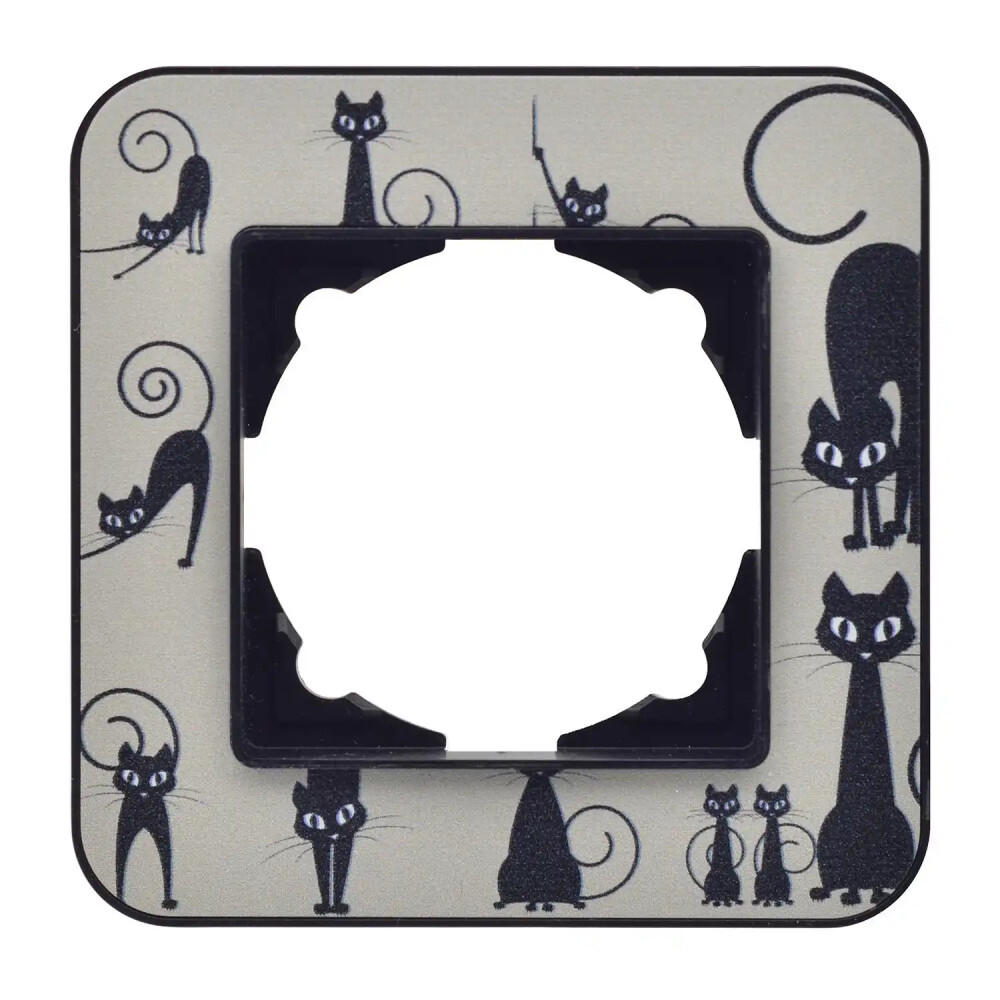 Radius Design Tekli Çerçeve, Metalik Siyah / Cats - Günsan Elektrik